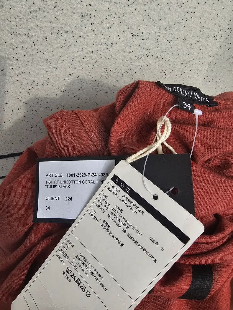 Ann Demeulemeester Asymmetrical Red Women's T-Shirt Size M / US 6-8 / IT 42-44 - 5 Thumbnail