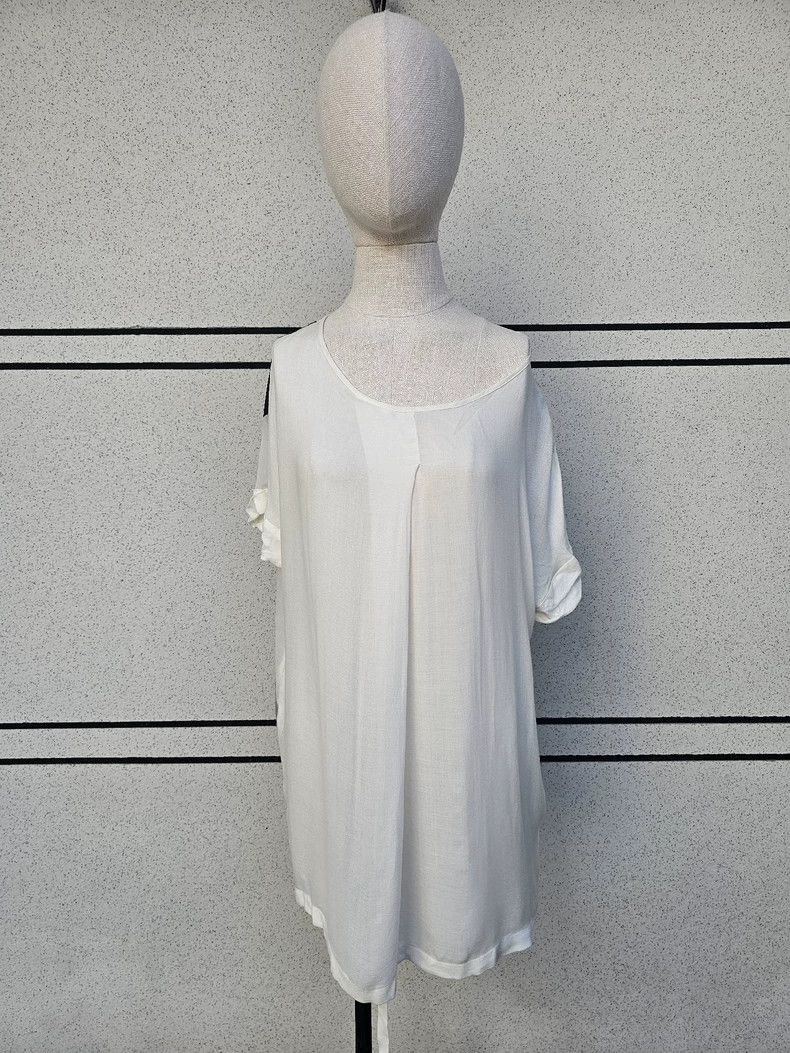 Ann Demeulemeester Ann Demeulemeester Asymmetrical Silk T-Shirt Size M / US 6-8 / IT 42-44 - 2 Thumbnail