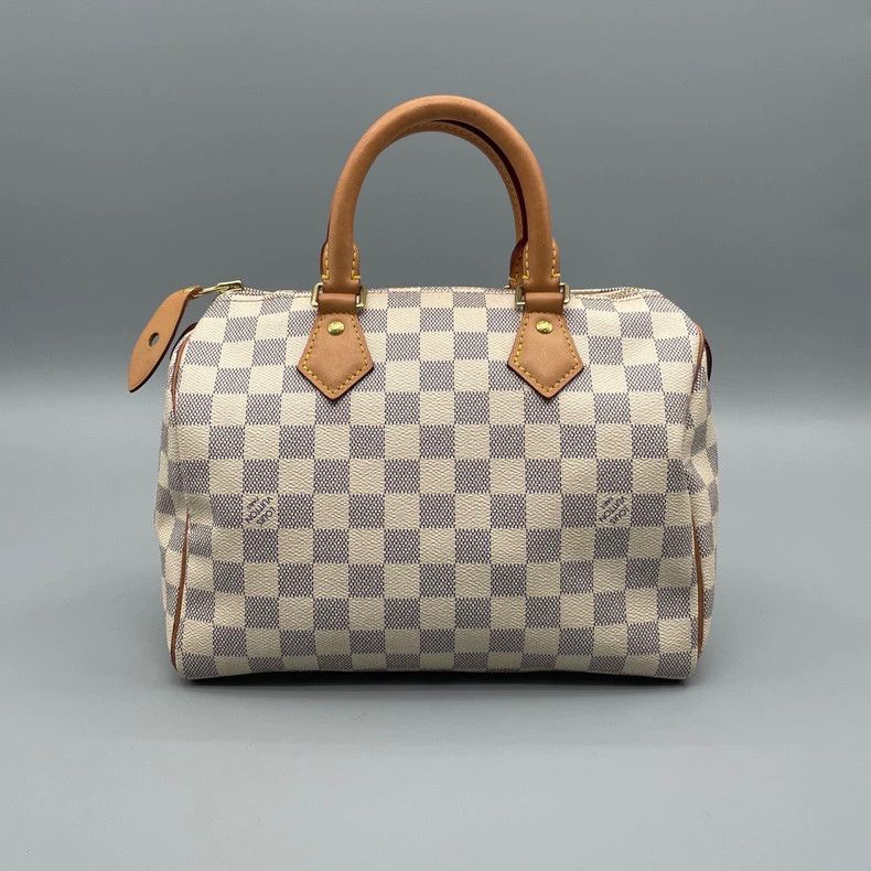 Louis Vuitton Louis Vuitton White Checkered Speedy 25 Handbag Size ONE SIZE - 2 Thumbnail