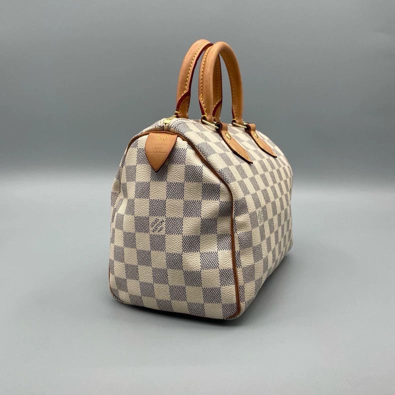 Louis Vuitton Louis Vuitton White Checkered Speedy 25 Handbag Size ONE SIZE - 8 Thumbnail