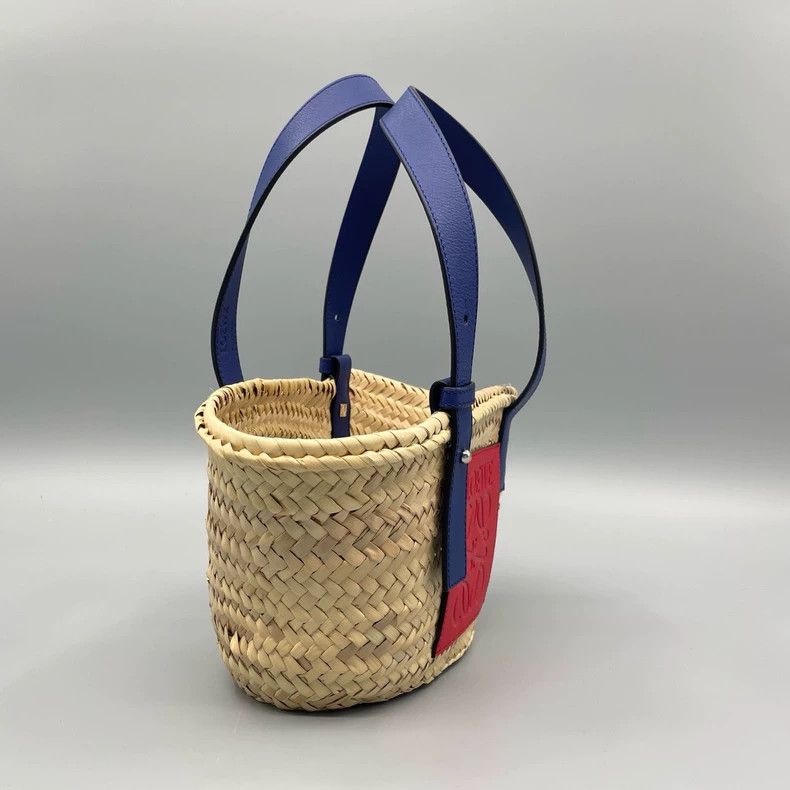 Loewe Loewe Woven Straw Handbag with Colorful Details Size ONE SIZE - 8 Thumbnail