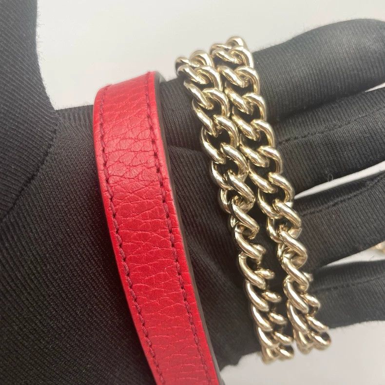 Gucci Gucci Small Accordion Chain Bag in Red Size ONE SIZE - 7 Thumbnail