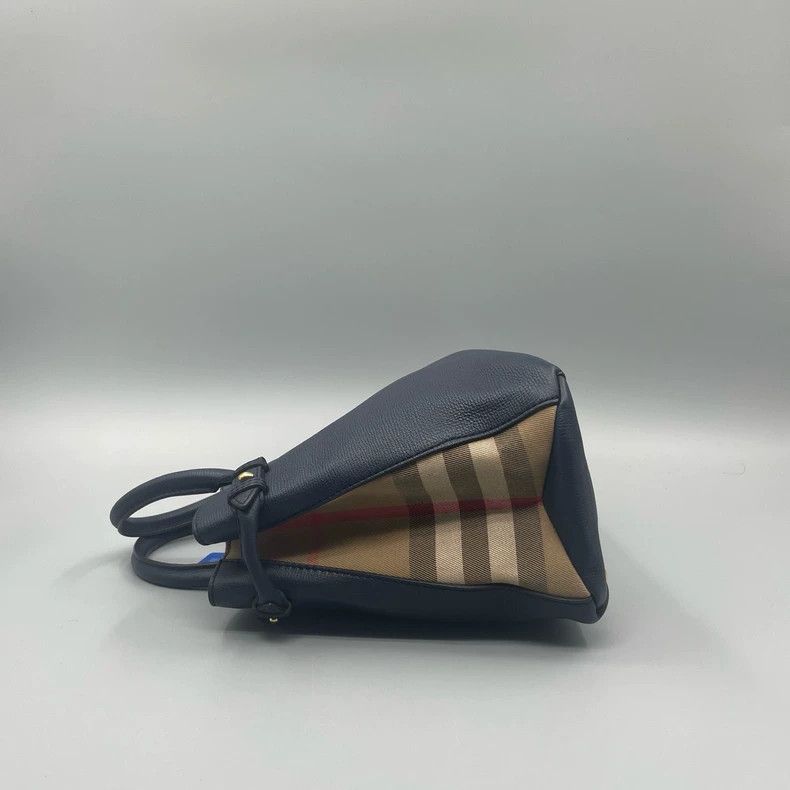 Burberry Burberry Leather Canvas Banner Handbag Size ONE SIZE - 4 Thumbnail