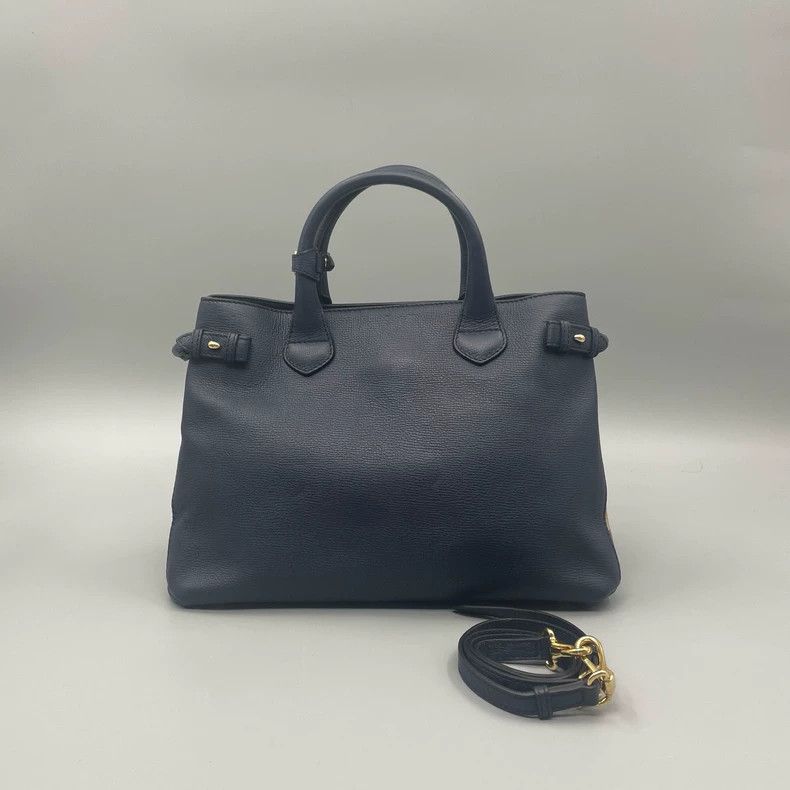 Burberry Burberry Leather Canvas Banner Handbag Size ONE SIZE - 2 Thumbnail