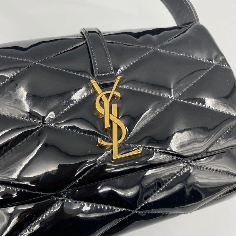 Yves Saint Laurent YSL Black Patent Leather Shoulder Bag Size ONE SIZE - 6 Thumbnail