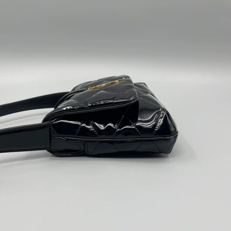 Yves Saint Laurent YSL Black Patent Leather Shoulder Bag Size ONE SIZE - 4 Thumbnail