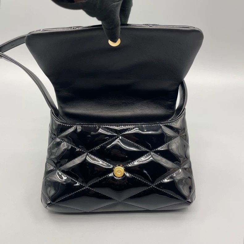 Yves Saint Laurent YSL Black Patent Leather Shoulder Bag Size ONE SIZE - 8 Thumbnail