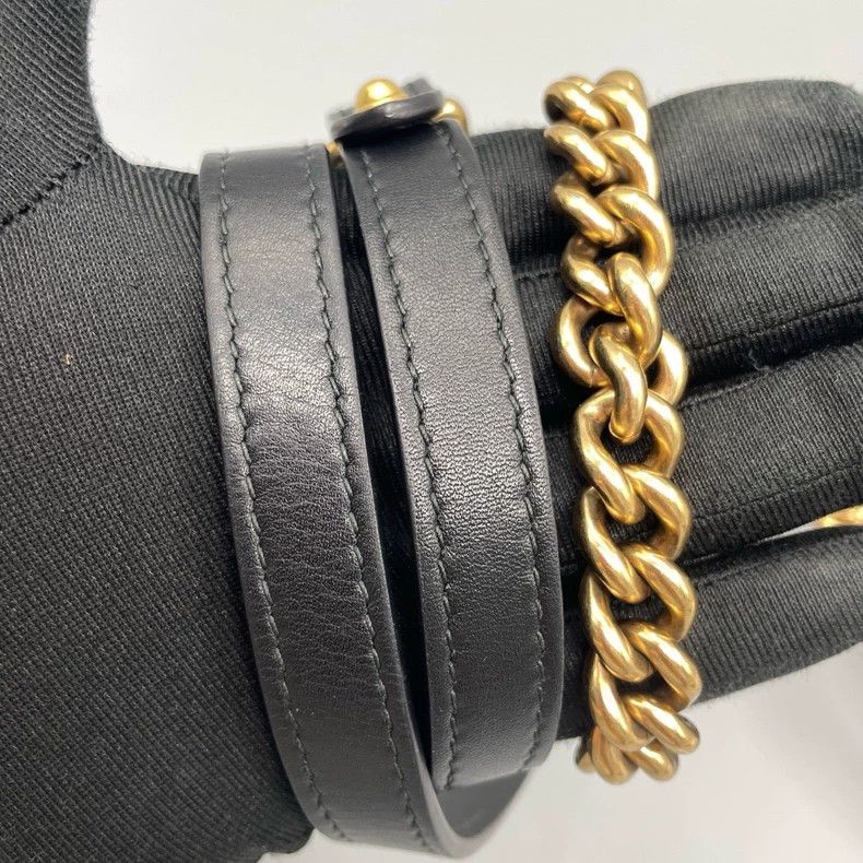 Gucci Gucci Marmont Black Gold Chain Crossbody Bag Size ONE SIZE - 7 Thumbnail