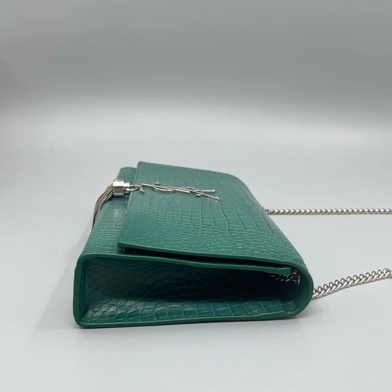 Yves Saint Laurent YSL Crocodile Print Chain Bag with Tassel Size ONE SIZE - 4 Thumbnail