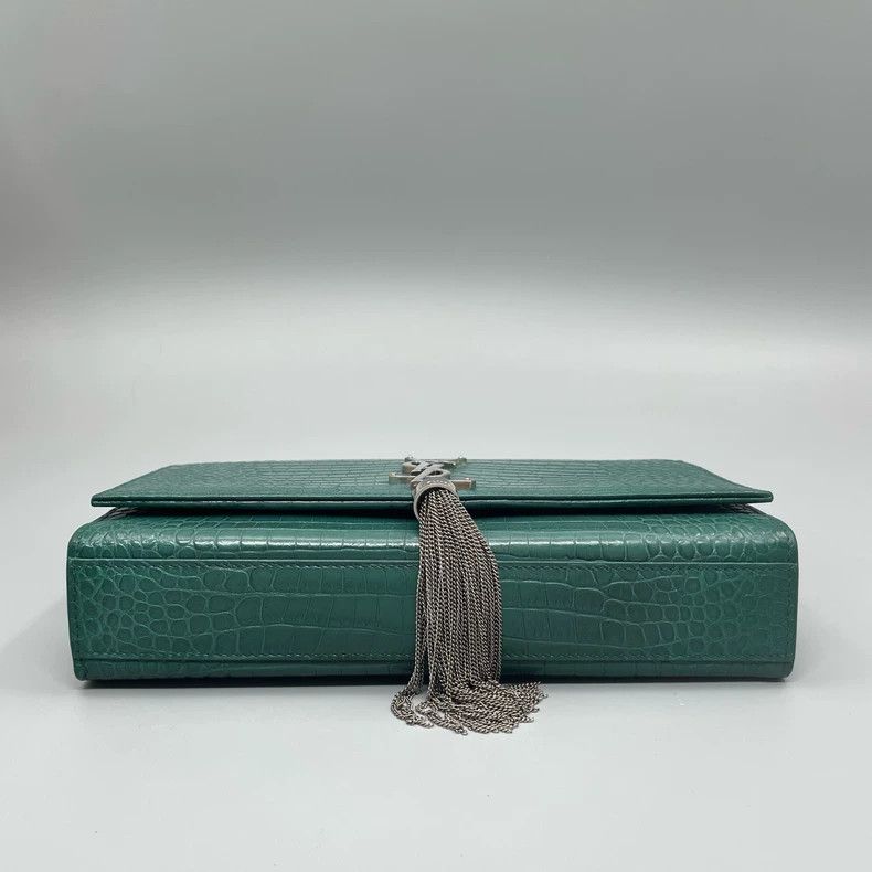 Yves Saint Laurent YSL Crocodile Print Chain Bag with Tassel Size ONE SIZE - 5 Thumbnail