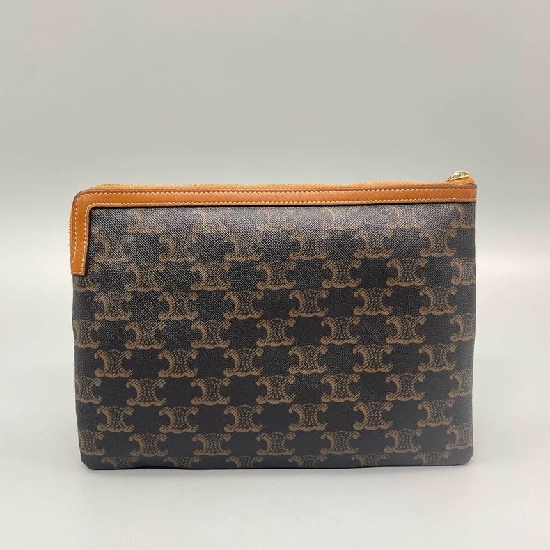 Celine CELINE Monogram Handheld Bag with Brown Trim Size ONE SIZE - 2 Thumbnail
