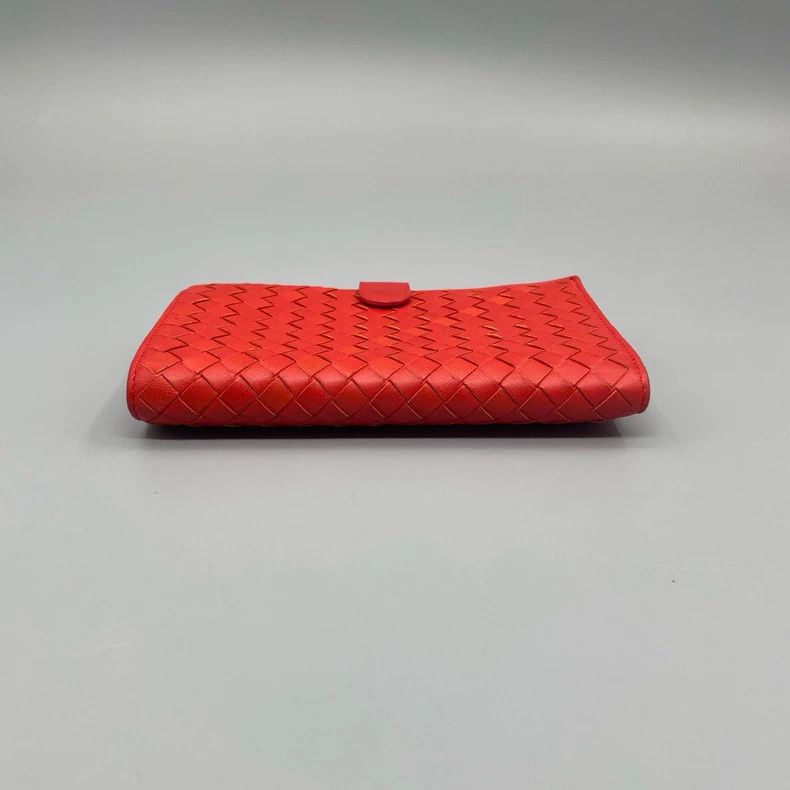 Bottega Veneta BV Leather Woven Wallet A391 Red Size ONE SIZE - 3 Thumbnail