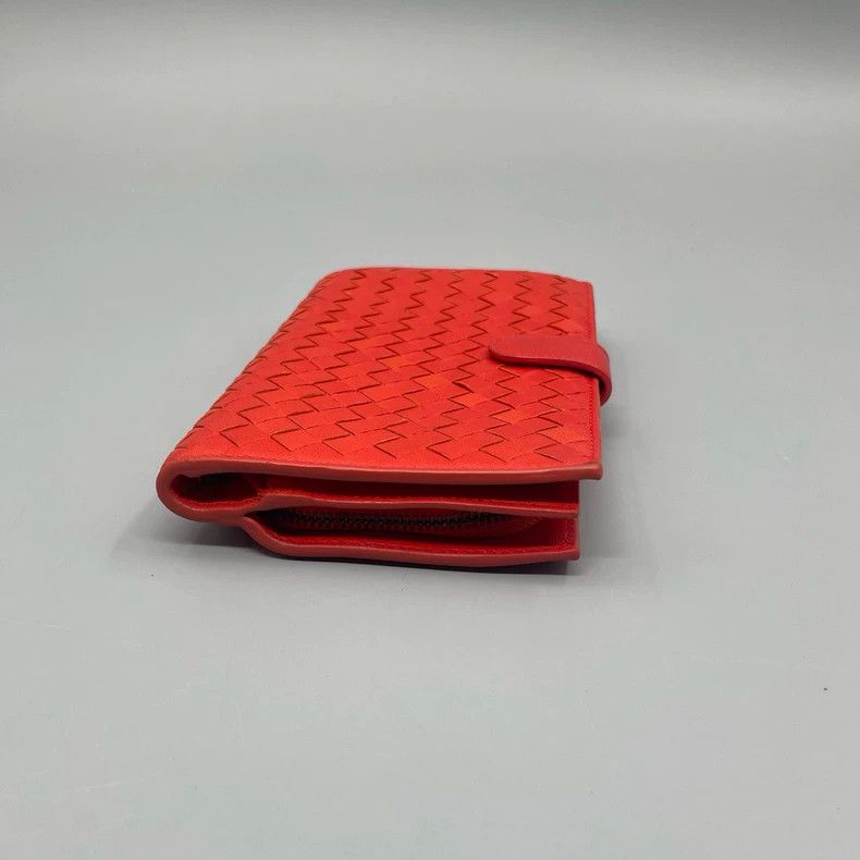 Bottega Veneta BV Leather Woven Wallet A391 Red Size ONE SIZE - 5 Thumbnail
