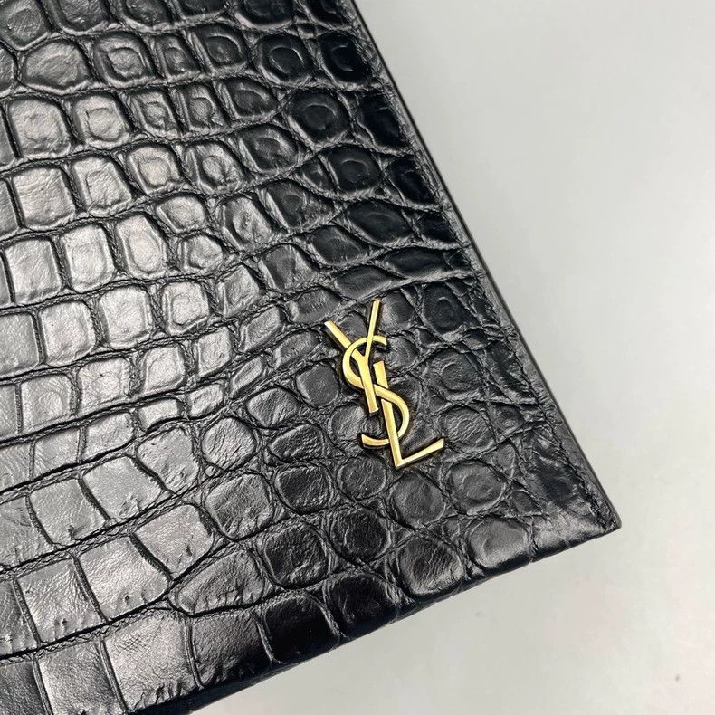 Yves Saint Laurent YSL Crocodile Texture Clutch Bag Size ONE SIZE - 6 Thumbnail