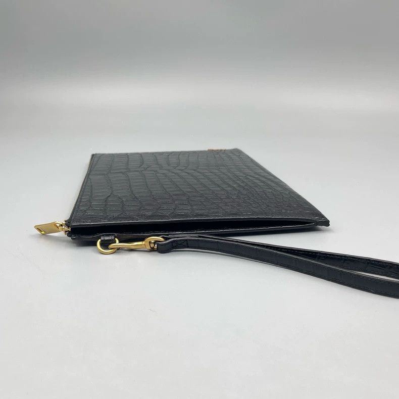 Yves Saint Laurent YSL Crocodile Texture Clutch Bag Size ONE SIZE - 4 Thumbnail