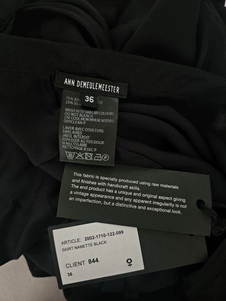 Ann Demeulemeester Ann Demeulemeester Women's Silk Skirt Size 22" - 6 Thumbnail