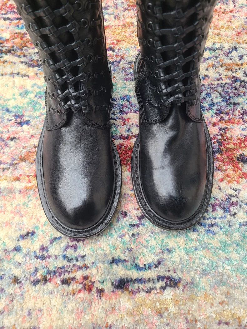 Ann Demeulemeester Ann Demeulemeester Women's Leather Knee Boots Size US 5 / IT 35 - 3 Thumbnail