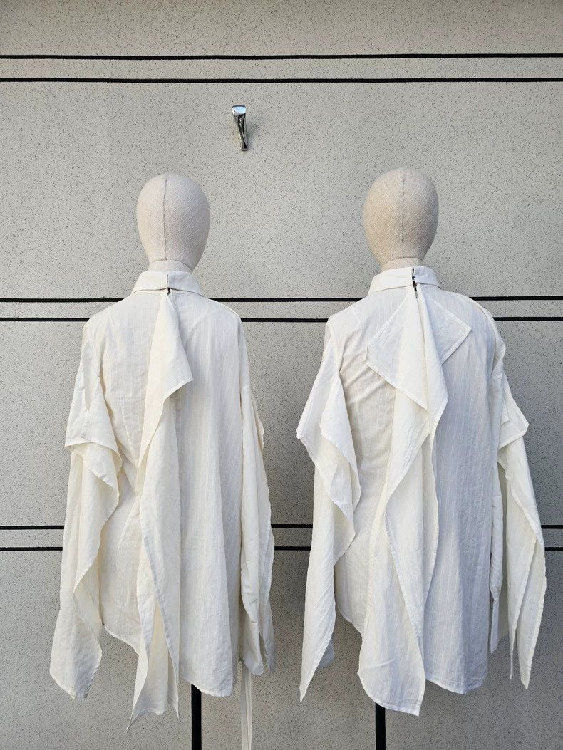 Ann Demeulemeester Asymmetrical Women's Shirt Jacket Design Size M / US 6-8 / IT 42-44 - 3 Thumbnail
