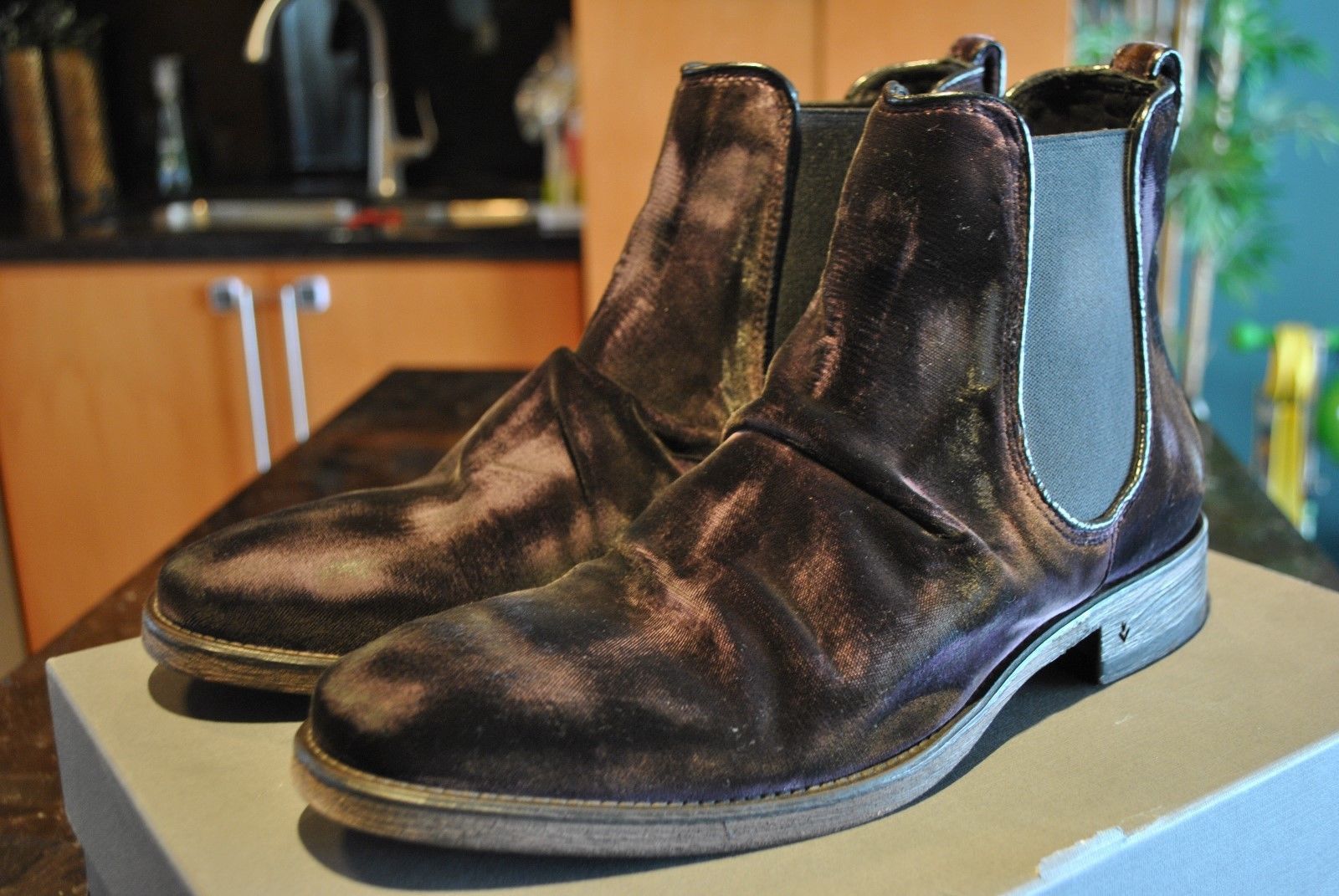 John Varvatos John Varvatos Fleetwood Sharpei Oxblood Velvet Chelsea Boots Suede Leather Shoes Grailed