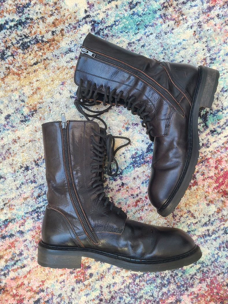 Ann Demeulemeester Ann Demeulemeester Men's Leather Combat Boots Size US 10 / IT 40 - 3 Thumbnail