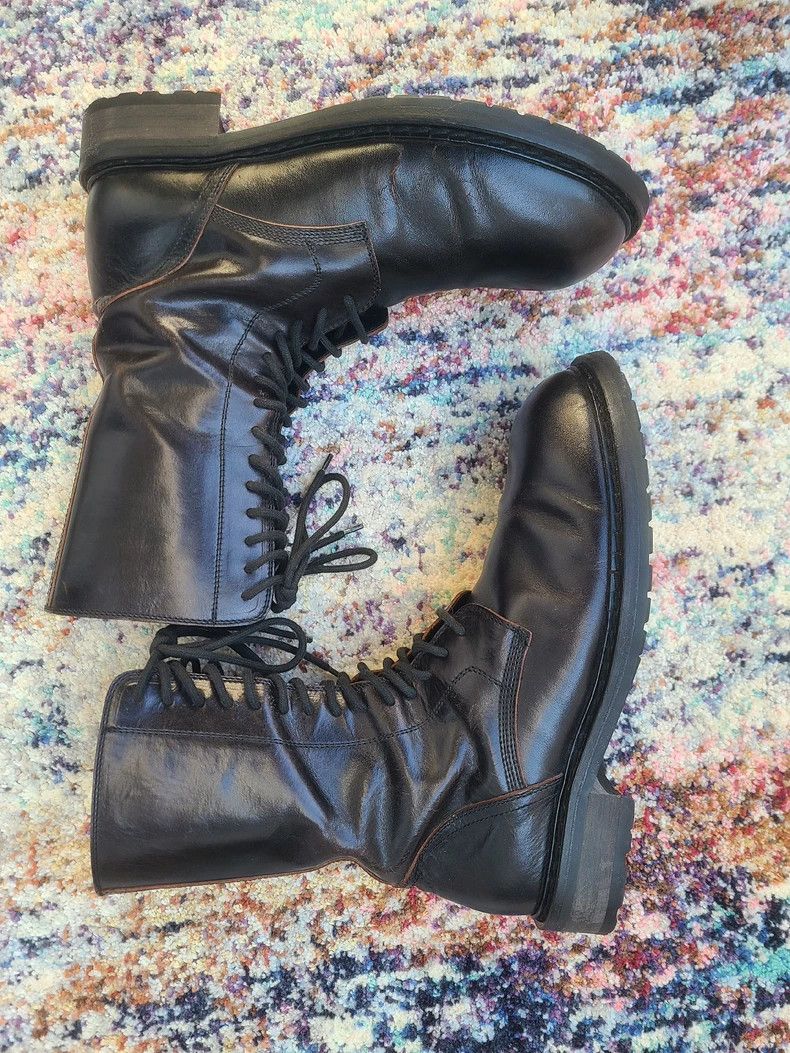 Ann Demeulemeester Ann Demeulemeester Men's Leather Combat Boots Size US 10 / IT 40 - 4 Thumbnail