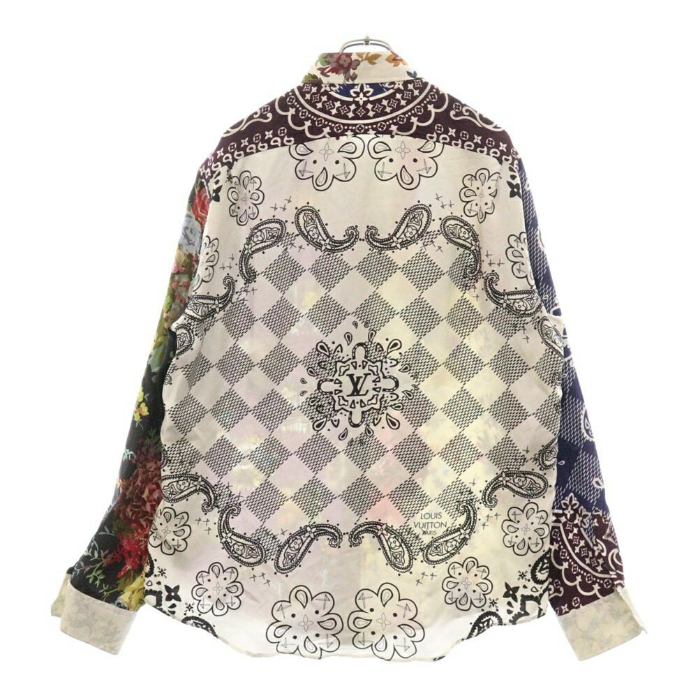 Louis Vuitton 22AW Flower Print Silk Long Sleeve Shirt RM222 RB8