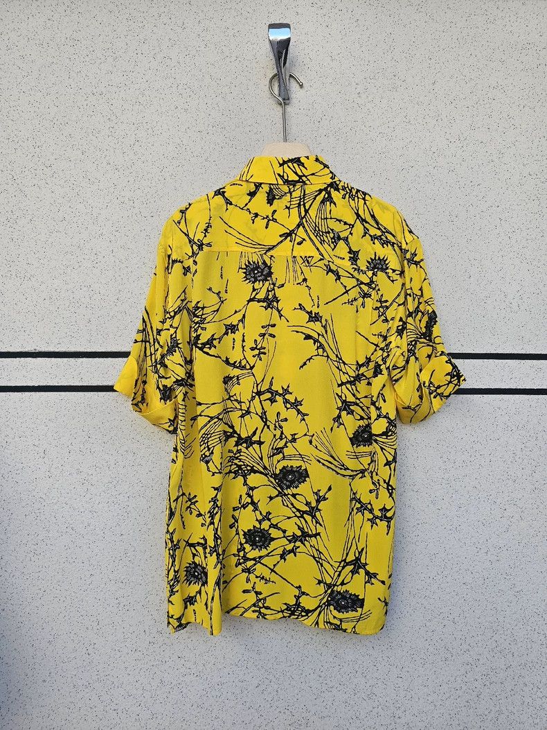 Haider Ackermann Haider Ackermann Yellow Silk Shirt with Flowers Size M / US 6-8 / IT 42-44 - 3 Thumbnail
