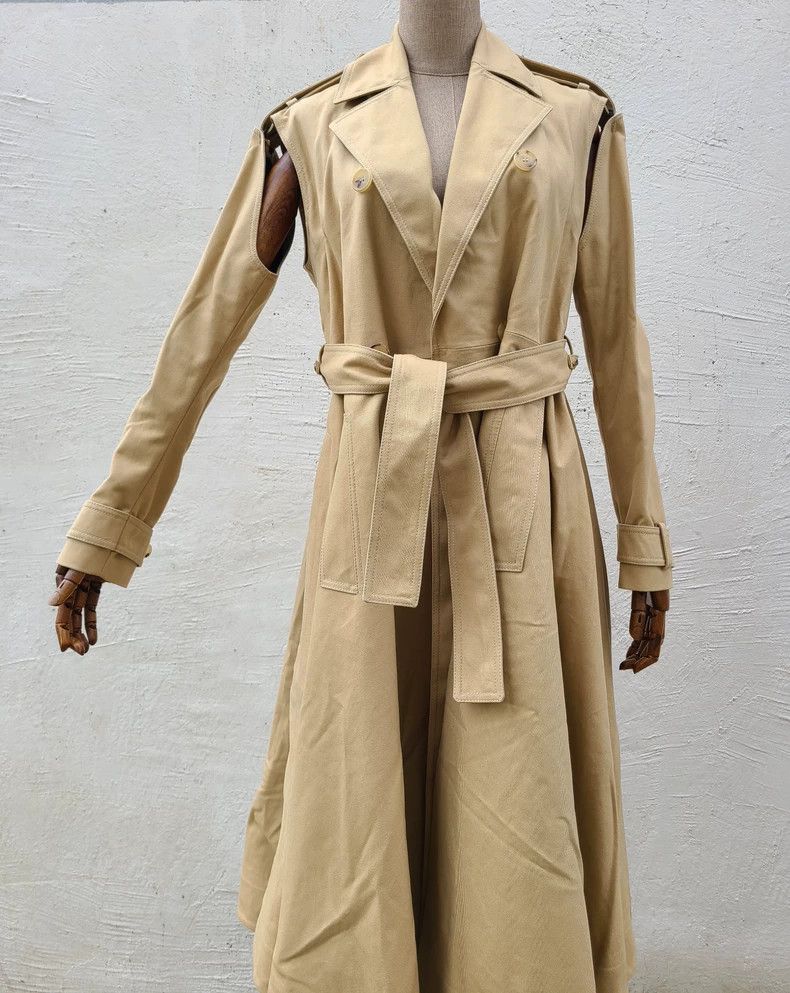 Raf Simons Raf Simons Beige Trench Coat with Detachable Sleeves Size L / US 10 / IT 46 - 2 Thumbnail