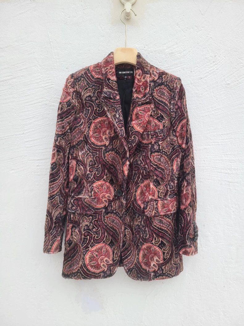 Ann Demeulemeester Ann Demeulemeester Velvet Blazer with Paisley Pattern Size M / US 6-8 / IT 42-44 - 2 Thumbnail