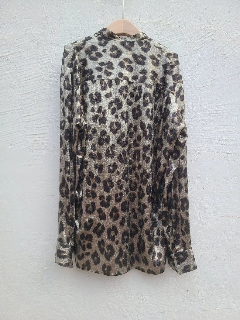 Haider Ackermann Elegant Silk Blend Leopard Print Shirt Size M / US 6-8 / IT 42-44 - 2 Thumbnail