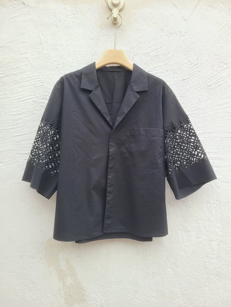 Haider Ackermann Haider Ackermann Black Laser Cut Shirt Size M / US 6-8 / IT 42-44 - 2 Thumbnail
