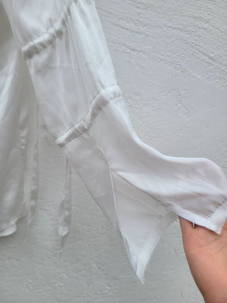 Ann Demeulemeester Ann Demeulemeester White Silk Blend Shirt Size M / US 6-8 / IT 42-44 - 5 Thumbnail