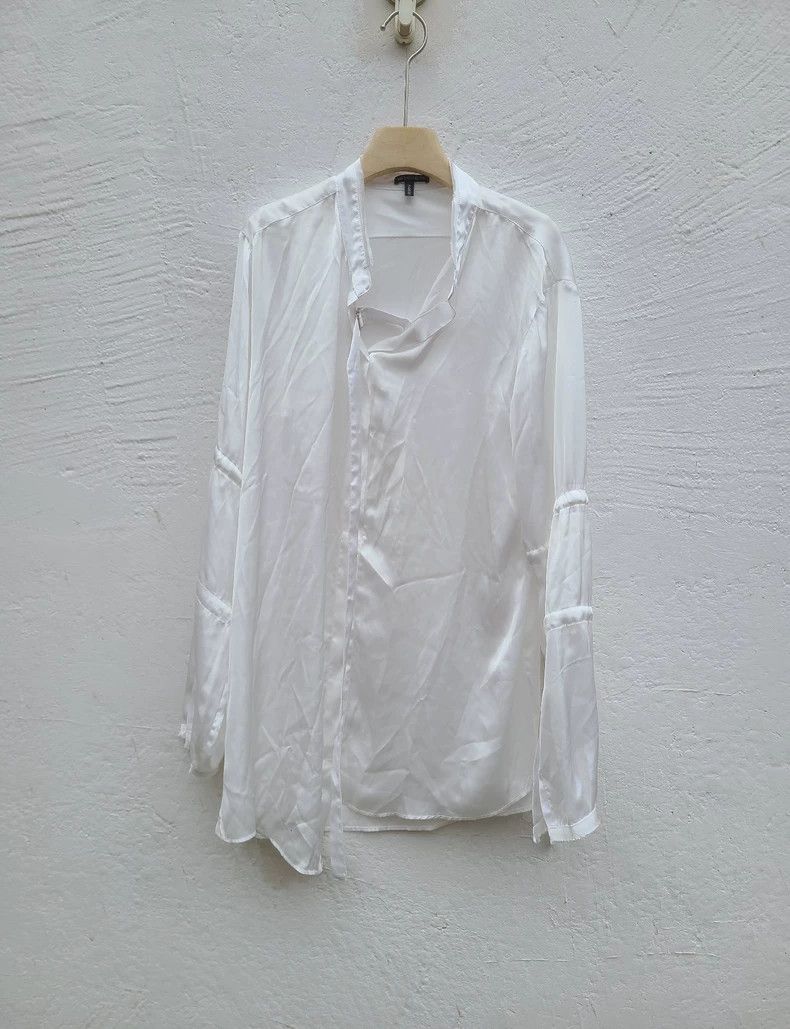 Ann Demeulemeester Ann Demeulemeester White Silk Blend Shirt Size M / US 6-8 / IT 42-44 - 3 Thumbnail