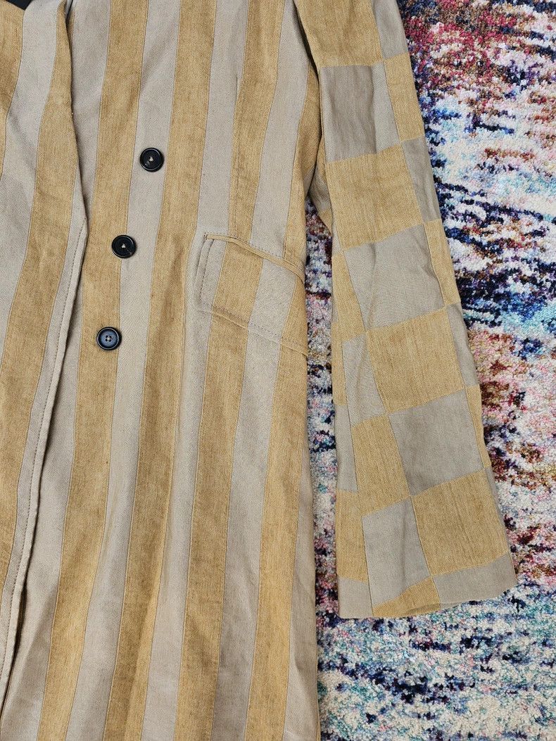Ann Demeulemeester Striped Linen Silk Blend Duster Coat Size M / US 6-8 / IT 42-44 - 4 Thumbnail