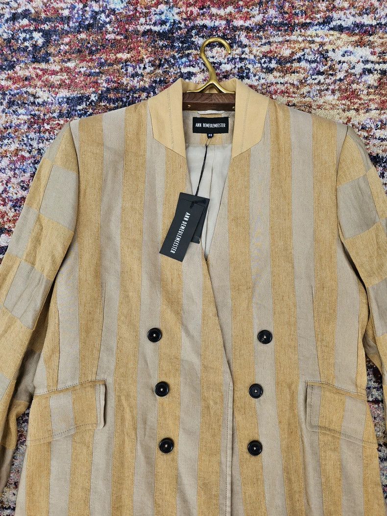 Ann Demeulemeester Striped Linen Silk Blend Duster Coat Size M / US 6-8 / IT 42-44 - 3 Thumbnail