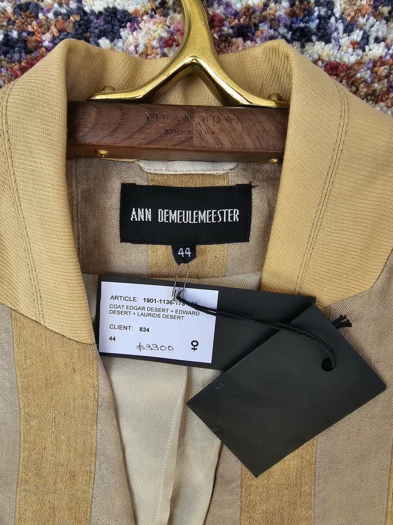 Ann Demeulemeester Striped Linen Silk Blend Duster Coat Size M / US 6-8 / IT 42-44 - 7 Thumbnail