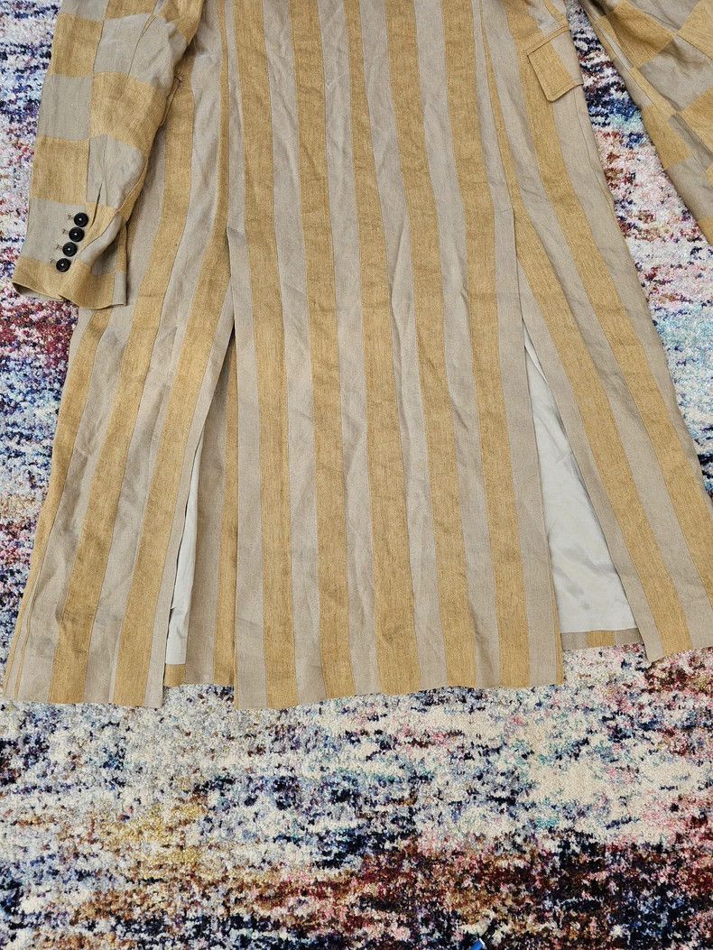 Ann Demeulemeester Striped Linen Silk Blend Duster Coat Size M / US 6-8 / IT 42-44 - 6 Thumbnail
