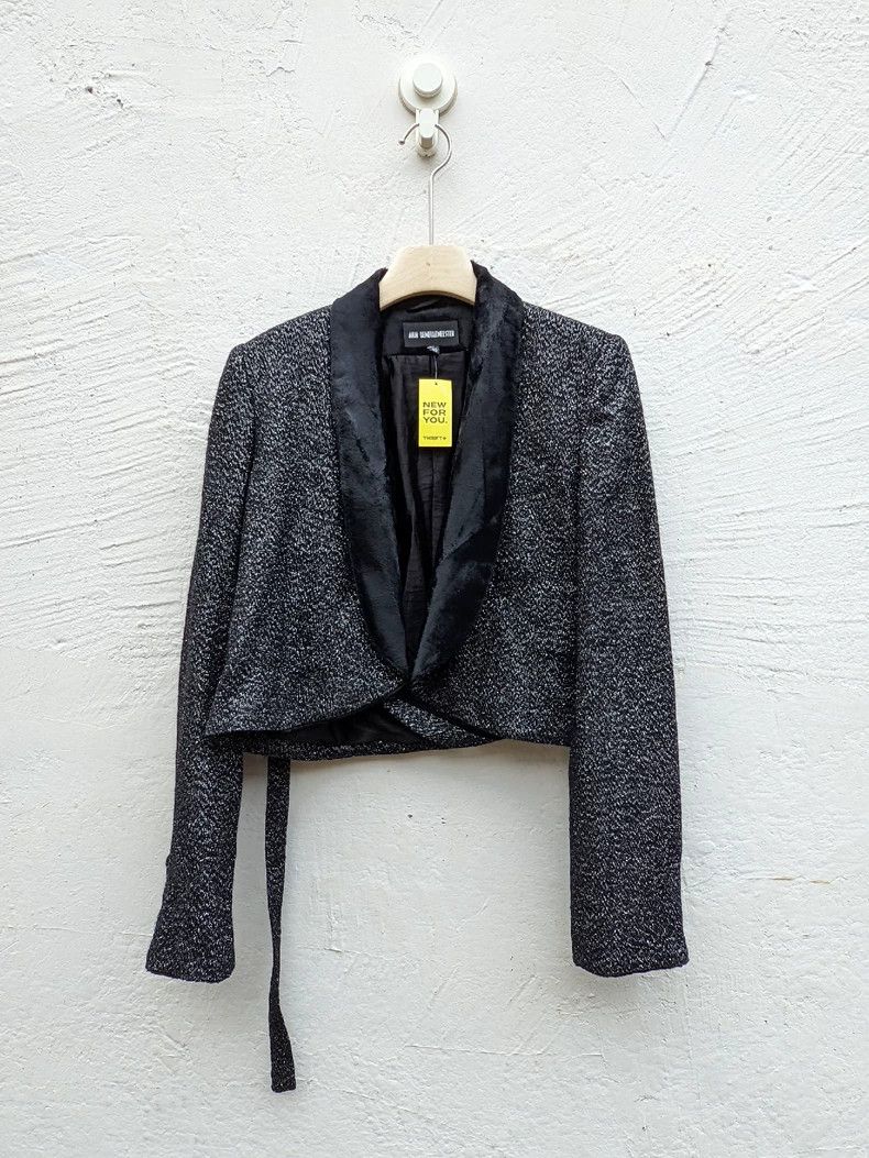 Ann Demeulemeester Ann Demeulemeester Cropped Jacket with Velvet Collar Size M / US 6-8 / IT 42-44 - 4 Thumbnail