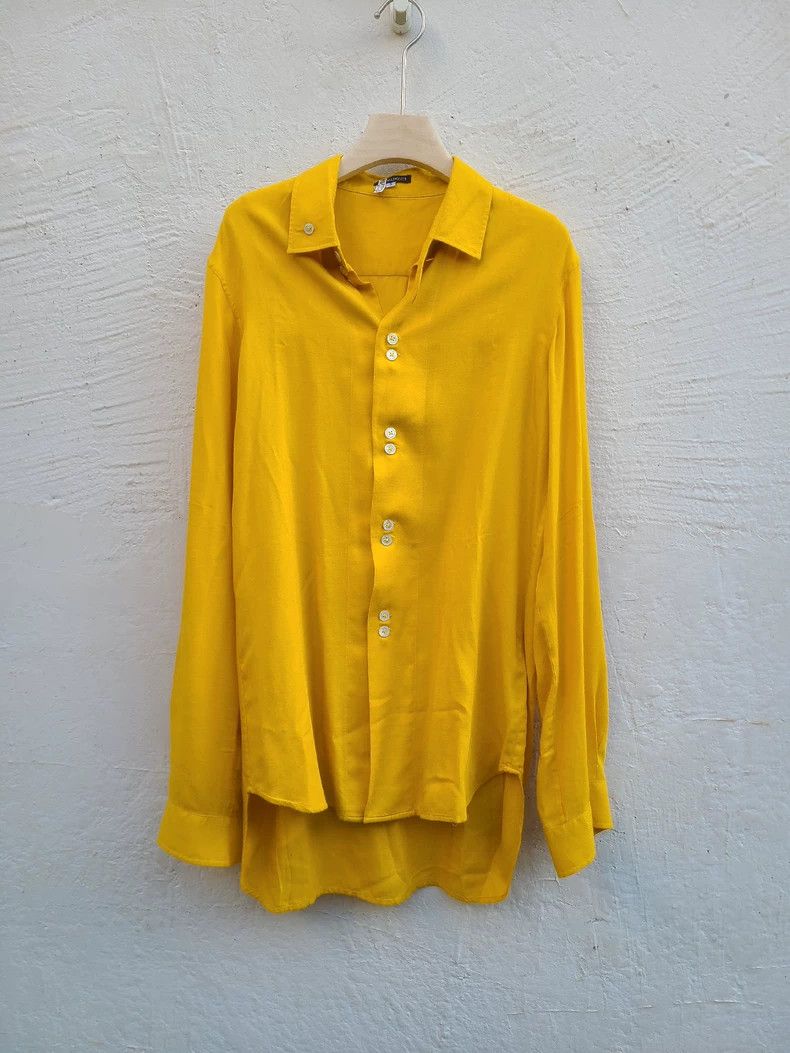 Ann Demeulemeester Yellow Button-Up Shirt by Ann Demeulemeester Size M / US 6-8 / IT 42-44 - 2 Thumbnail