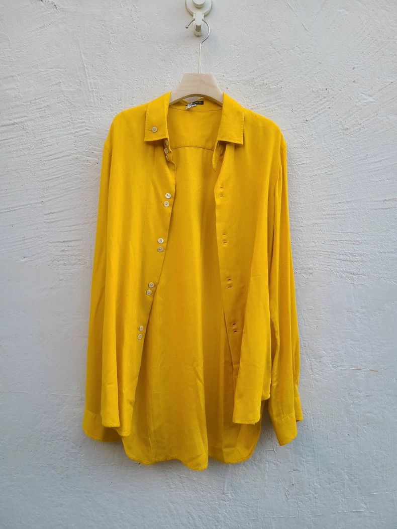Ann Demeulemeester Yellow Button-Up Shirt by Ann Demeulemeester Size M / US 6-8 / IT 42-44 - 3 Thumbnail