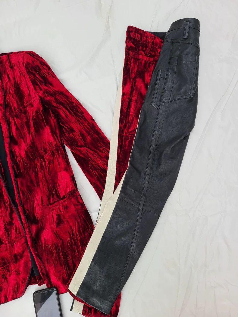 Haider Ackermann Red Velvet Suit Set with Pants Size S / US 4 / IT 40 - 4 Thumbnail