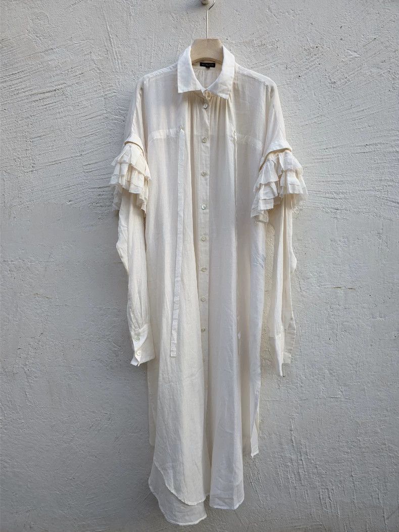 Ann Demeulemeester Unique Long Sleeve Button-Up Shirt Dress Size M / US 6-8 / IT 42-44 - 2 Thumbnail