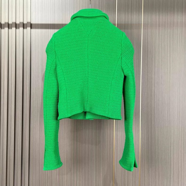 Bottega Veneta Bottega Veneta Green Knit Button-Up Jacket Size M / US 6-8 / IT 42-44 - 2 Thumbnail