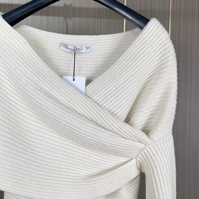 Dior Dior Off-Shoulder Wool Knit Sweater Size 34 Size S / US 4 / IT 40 - 3 Thumbnail