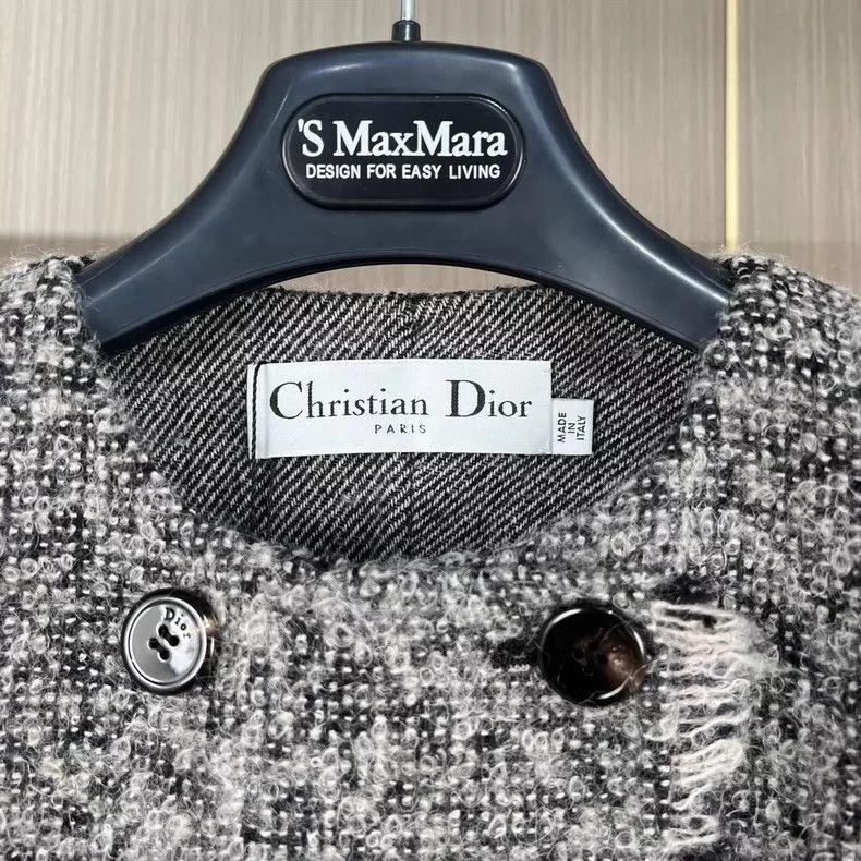 Dior Dior Double-Breasted Knit Jacket in Gray Size S / US 4 / IT 40 - 5 Thumbnail