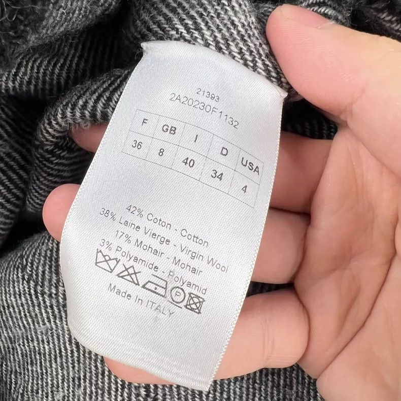Dior Dior Double-Breasted Knit Jacket in Gray Size S / US 4 / IT 40 - 6 Thumbnail