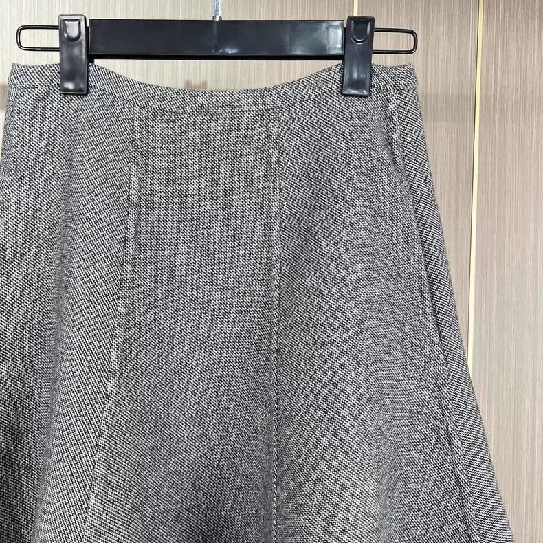 Dior Dior Gray Wool Ruffle Midi Skirt Size 34 Size 34" / US 12 / IT 48 - 3 Thumbnail