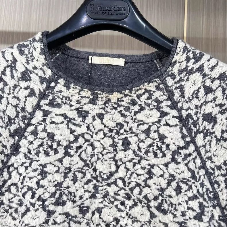 Chloe Chloe Floral Knit Sweater Size XS / US 0-2 / IT 36-38 - 3 Thumbnail