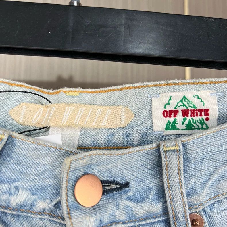 Off-White Off-White Distressed Denim Jeans with Print Size 29" - 5 Thumbnail