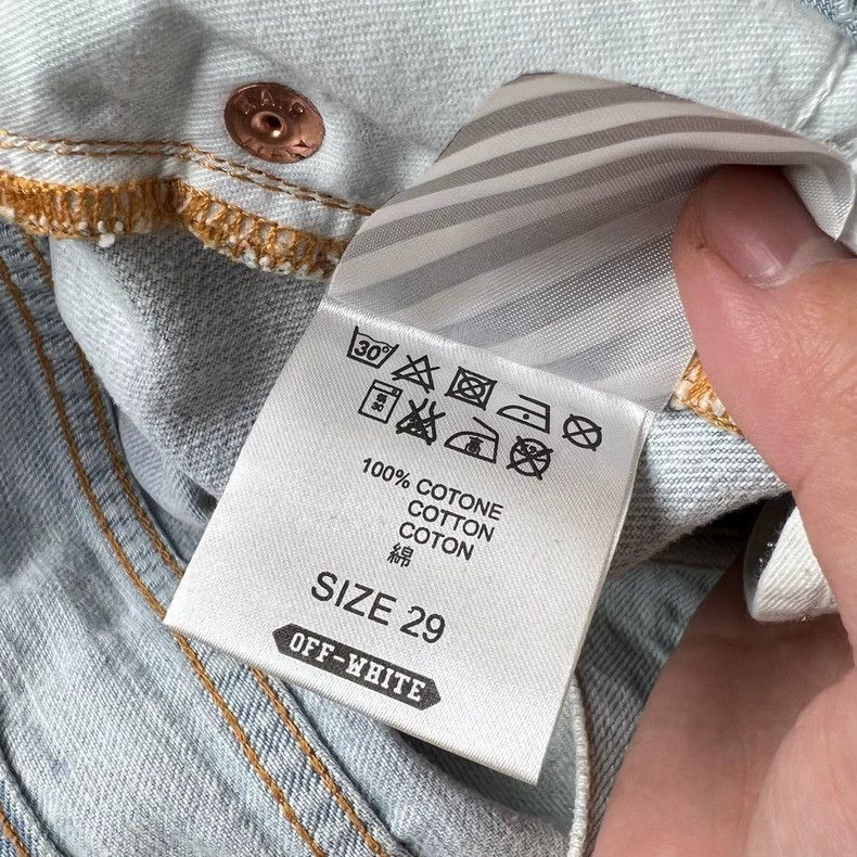 Off-White Off-White Distressed Denim Jeans with Print Size 29" - 6 Thumbnail